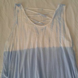 Two tone criss cross tank top